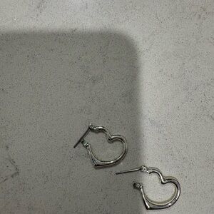 T.J.Maxx Silver Heart-Shaped Earrings